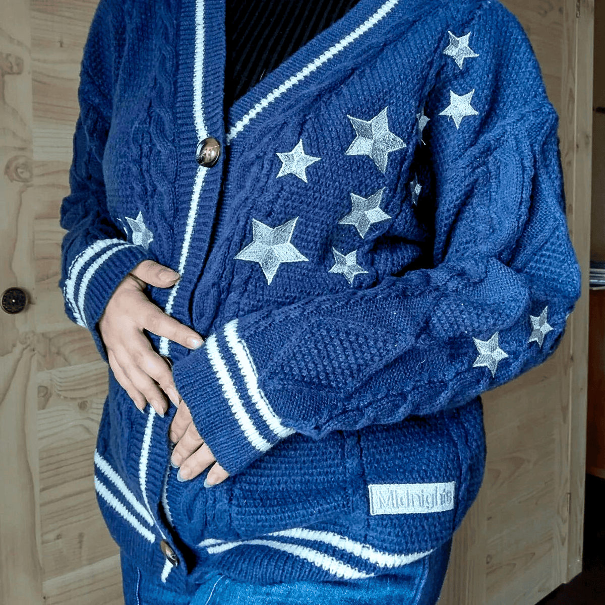 Taylor Swift Midnights Cardigan Taylors Version, Navy Blue Cardigan Sweater - Shoptown Boutique