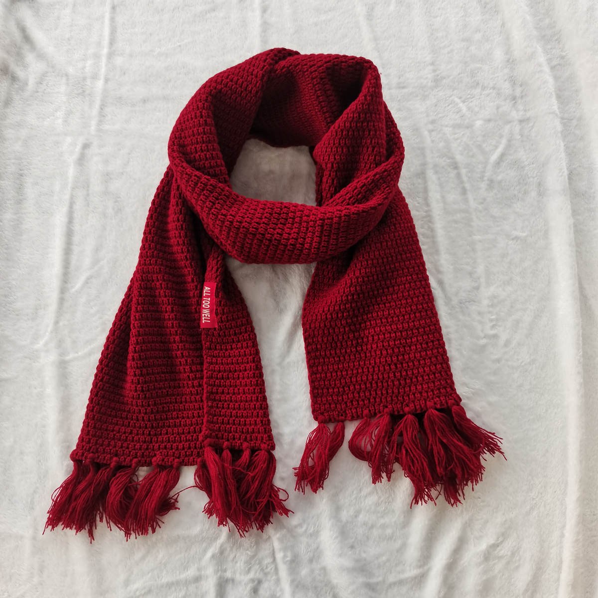 Taylor Swift All Too Well Red Scarf, Embroidered Taylor Red Scarf - Shoptown Boutique